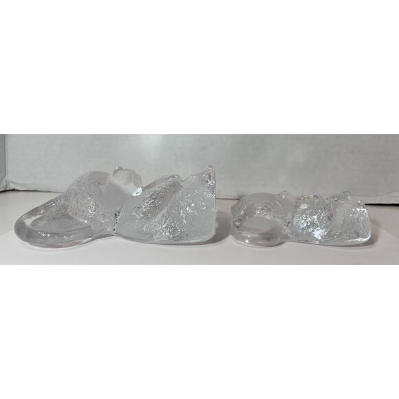 Royal Krona Sweden Koala Bear Set of 2 Vintage Crystal Figurine Paperweight - Picture 7 of 7